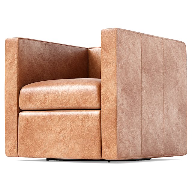 Cooper Leather Swivel Armchair 3D Model .c4d .max .obj .3ds .fbx .stl .blend 