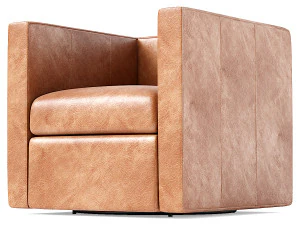 Fotel obrotowy sk&oacute;rzany Cooper Model 3D
