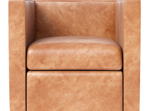 Cooper Leather Swivel Armchair 3D Model