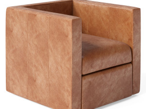 Cooper Leather Swivel Armchair 3D Model
