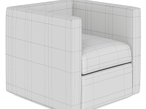 Cooper Leather Swivel Armchair 3D Model