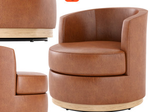 Balboa Upholstered Swivel Armchair 3D Model