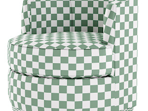 Balboa Upholstered Swivel Armchair 3D मॉडल