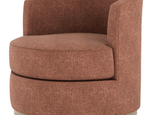 Balboa Upholstered Swivel Armchair Model 3D