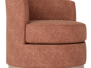 Balboa Upholstered Swivel Armchair Model 3D