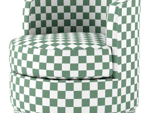 Balboa Upholstered Swivel Armchair 3D Model