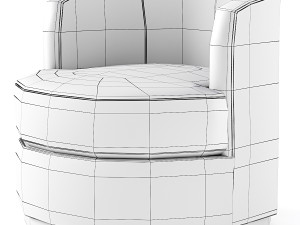Balboa Upholstered Swivel Armchair Model 3D