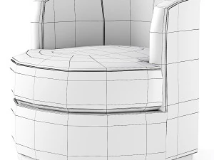 Balboa Upholstered Swivel Armchair 3D Model