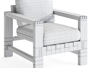 Crosby Leather Armchair 3D Model