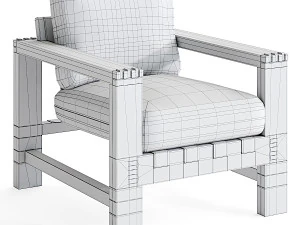 Crosby Leather Armchair 3D Model