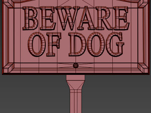 Beware of Dog Sign 3D-Modell