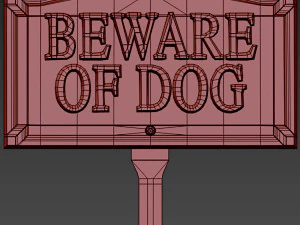 Uważaj na znak psa Model 3D