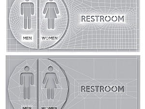 Restroom Sign 3D 모델