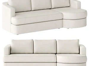 Kursi Sofa Berlapis Balboa Bagian Model 3D