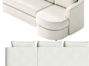 Balboa Upholstered Sofa Chaise Sectional 3D Model