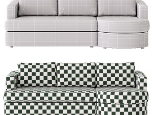 Balboa Upholstered Sofa Chaise Sectional 3D Model