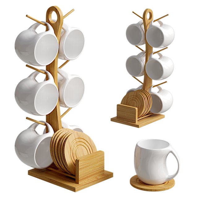 Alda Mug Rack Modello 3D .c4d .max .obj .3ds .fbx .stl .blend