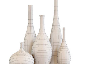 Maenas Artistic Vase Set 3D Model