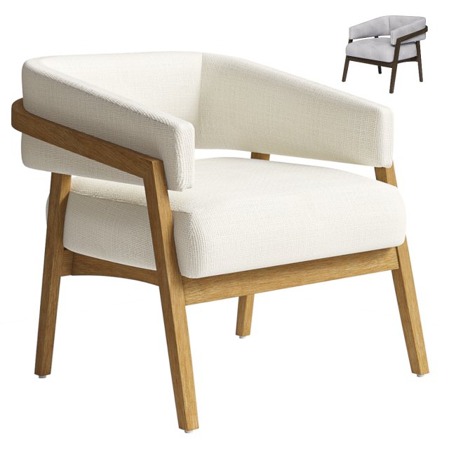 Altra Upholstered Armchair 3D Model .c4d .max .obj .3ds .fbx .stl .blend 