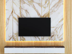 TV wall set 01 3D Model