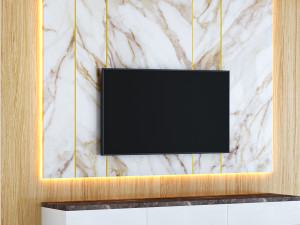 TV wall set 01 3D 模型