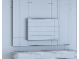 TV wall set 01 3D 模型