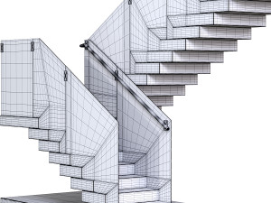 Modern stair 01 Modello 3D