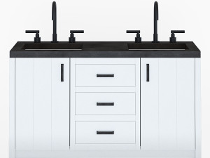 Concrete Top Double Sink Vanity 3Dモデル