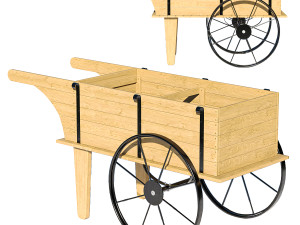 Wooden cart 3D Model