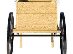 Wooden cart Modèle 3D