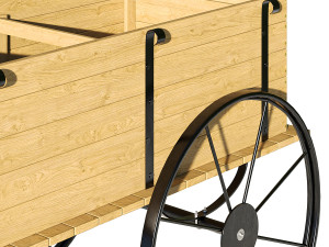 Wooden cart Modèle 3D