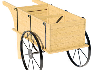Wooden cart Modèle 3D