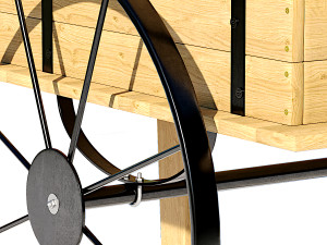 Wooden cart Modèle 3D