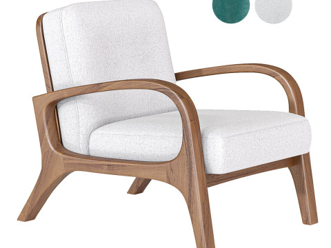 Stylish chair in American retro style 3D Model