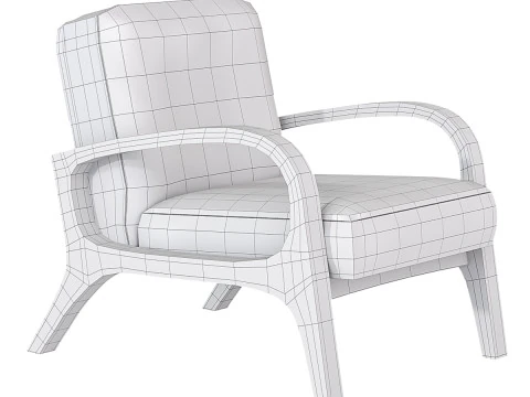 Stylish chair in American retro style 3D Model