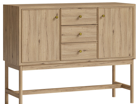 Siobhan Meşe Uzun Konsol 3D Model