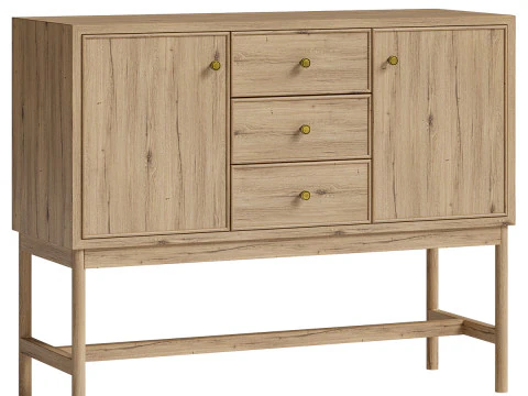 Высокий буфет из дуба Шивон 3D Модель