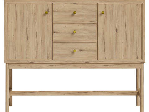 Siobhan Meşe Uzun Konsol 3D Model