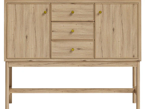 Siobhan Oak Tall Sideboard 3D Model