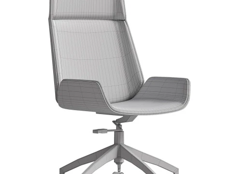 Black Leather Office Chair 3D Model