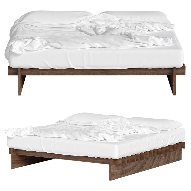 Кровать в японском стиле 3D Модель .c4d .max .obj .3ds .fbx .stl .blend 