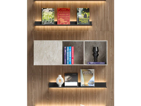 Modern Floating Bookshelf 3D Model