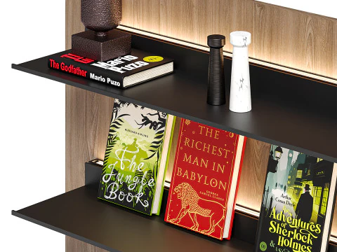 Modern Floating Bookshelf 3D Model