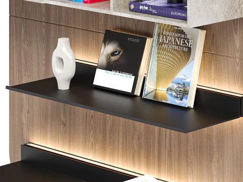 Modern Floating Bookshelf 3D Model