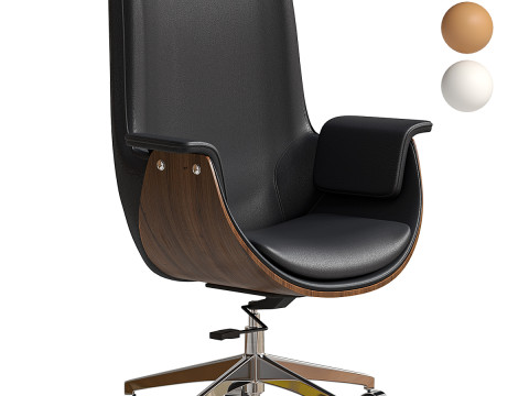 Moderner B&uuml;rostuhl aus Leder 3D Modell