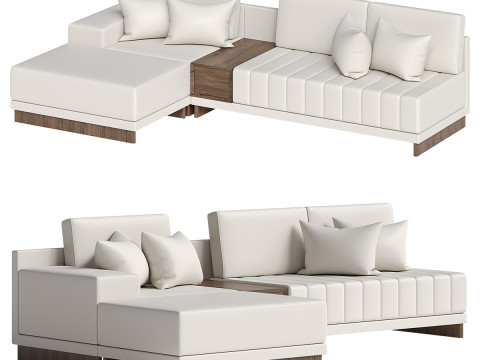 Sk&oacute;rzany zestaw sof segmentowych Model 3D