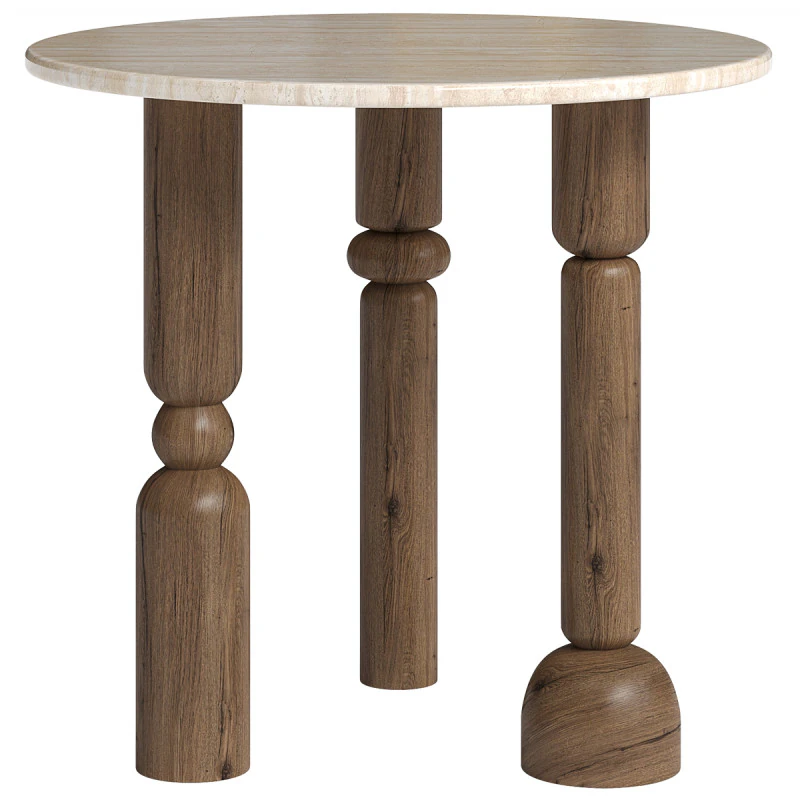 Round Side Table 3D Model .c4d .max .obj .3ds .fbx .stl .blend 