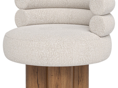 Drewniane krzesło bez ramienia Model 3D