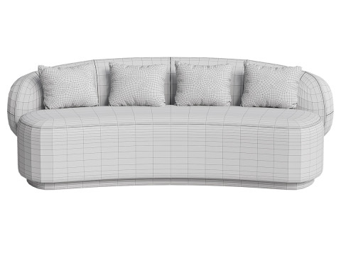 Modern Leather Sofa - OrangeWhite 3D Model