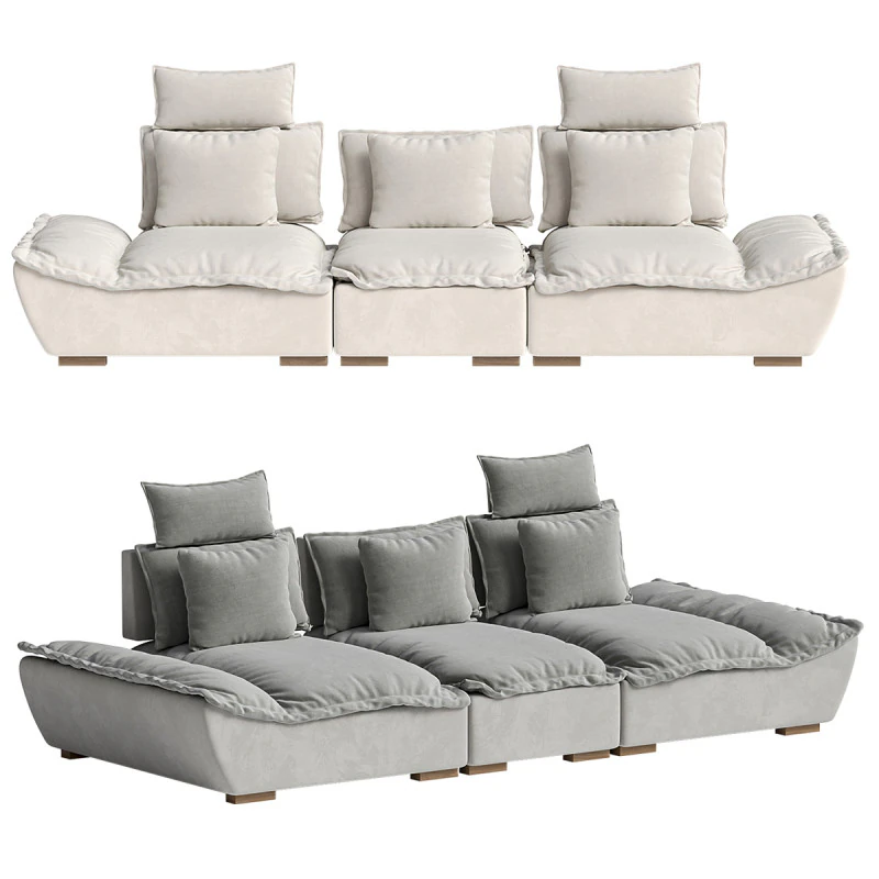 Modern 3 Seater Deep Sofa with Adjustable Backrest Sailboat 3D Model .c4d .max .obj .3ds .fbx .stl .blend